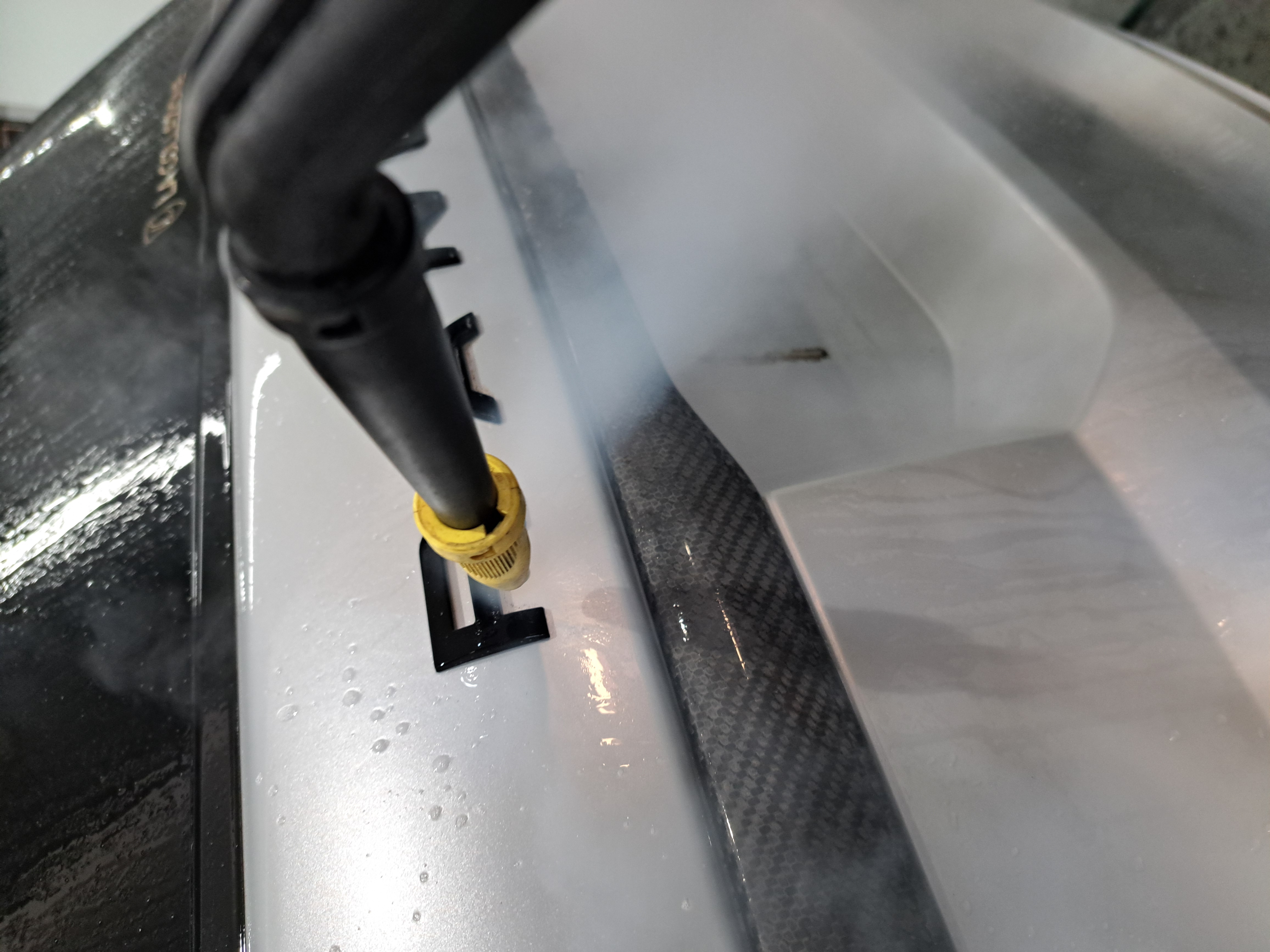 Gloss finish after professional car detailing and ceramic protection
